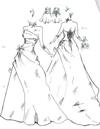 Dessins robes de mariée Bandi