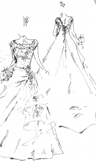 Dessins robes de mariée Bandi