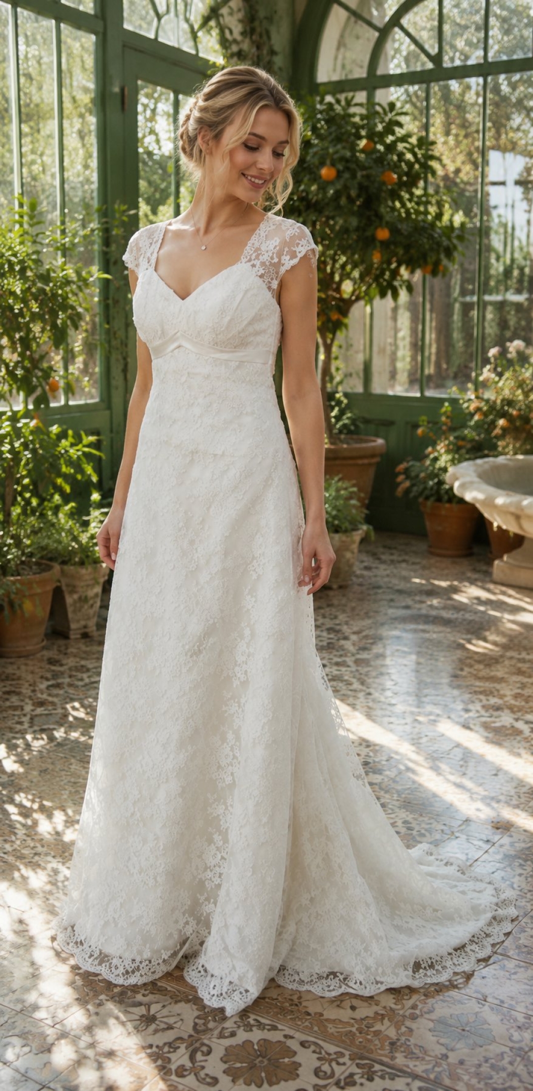 ROBE DE MARIÉE BANDI, DENTELLE DE CALAIS